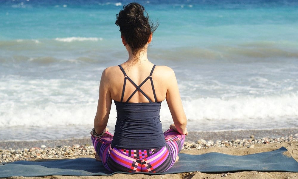 meditation woman beach